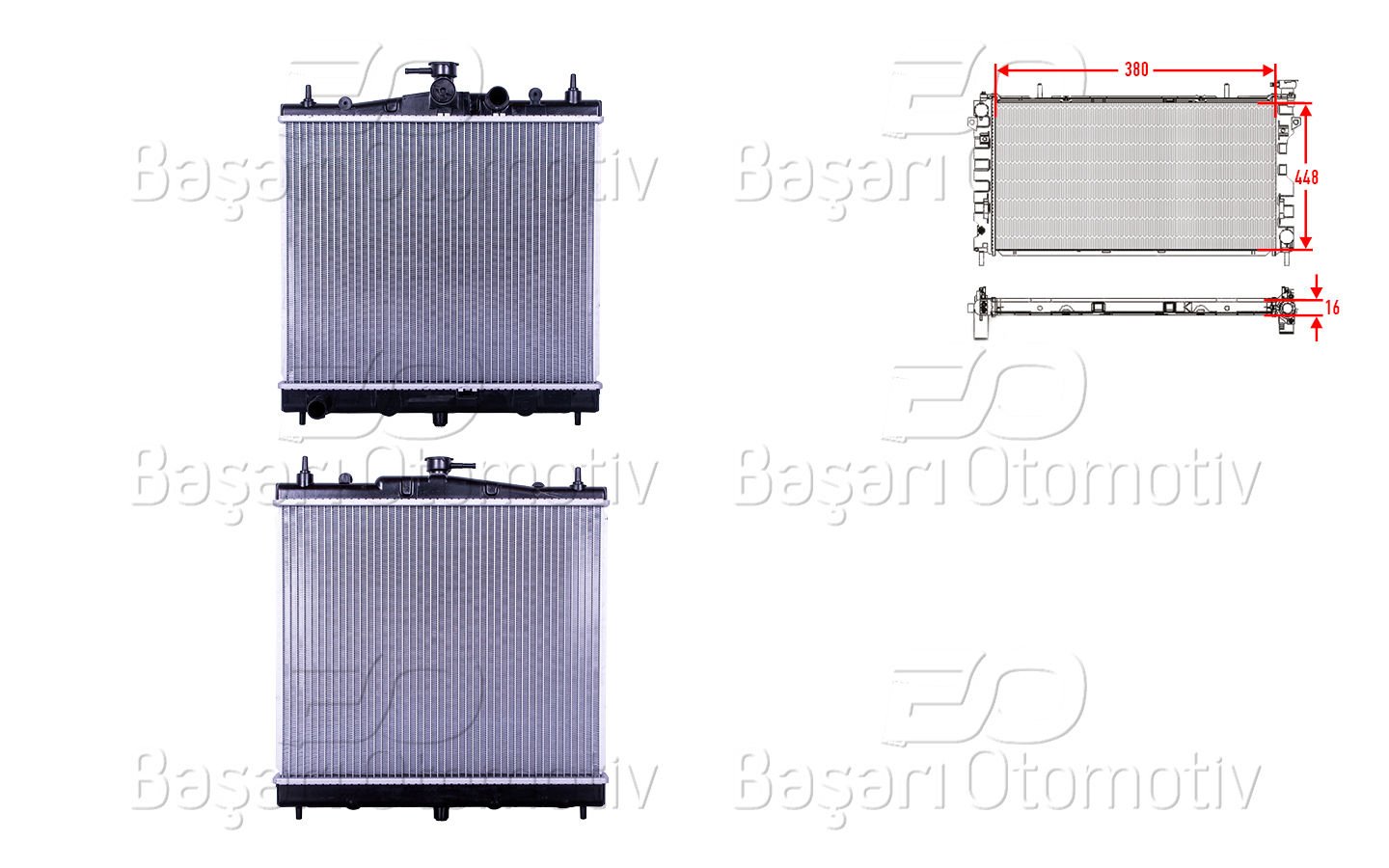 SU RADYATORU BRAZING MT 380X448X16 | NISSAN MICRA 3 (K12) 1.2-1.4 03-10 | WISCO