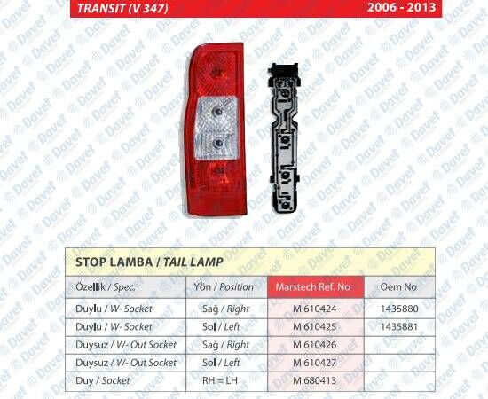 STOP LAMBASI SOL TRANSIT V347 06-14 DUYSUZ