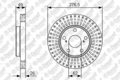 FREN DISKI ON HAVALI 276.5mm 5 BIJON TOYOTA COROLLA AURIS 1.4 1.6 1.8 VVT-I HSD 12-