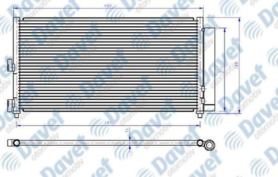 KLIMA RADYATORU KONDENSER BRAZING FIAT DOBLO 1.3 MJT 05-> 610X305X16  AT/MT SANZUMAN