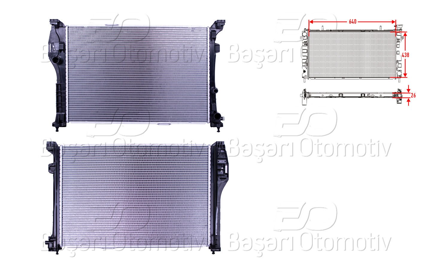 SU RADYATORU BRAZING MT 640X438X26 | MERCEDES-BENZ GLA (X156) 45 AMG 14>/ CLA (C117) 45 AMG 15-19/ A SERISI (W176) 45 AMG 13-18 | WISCO