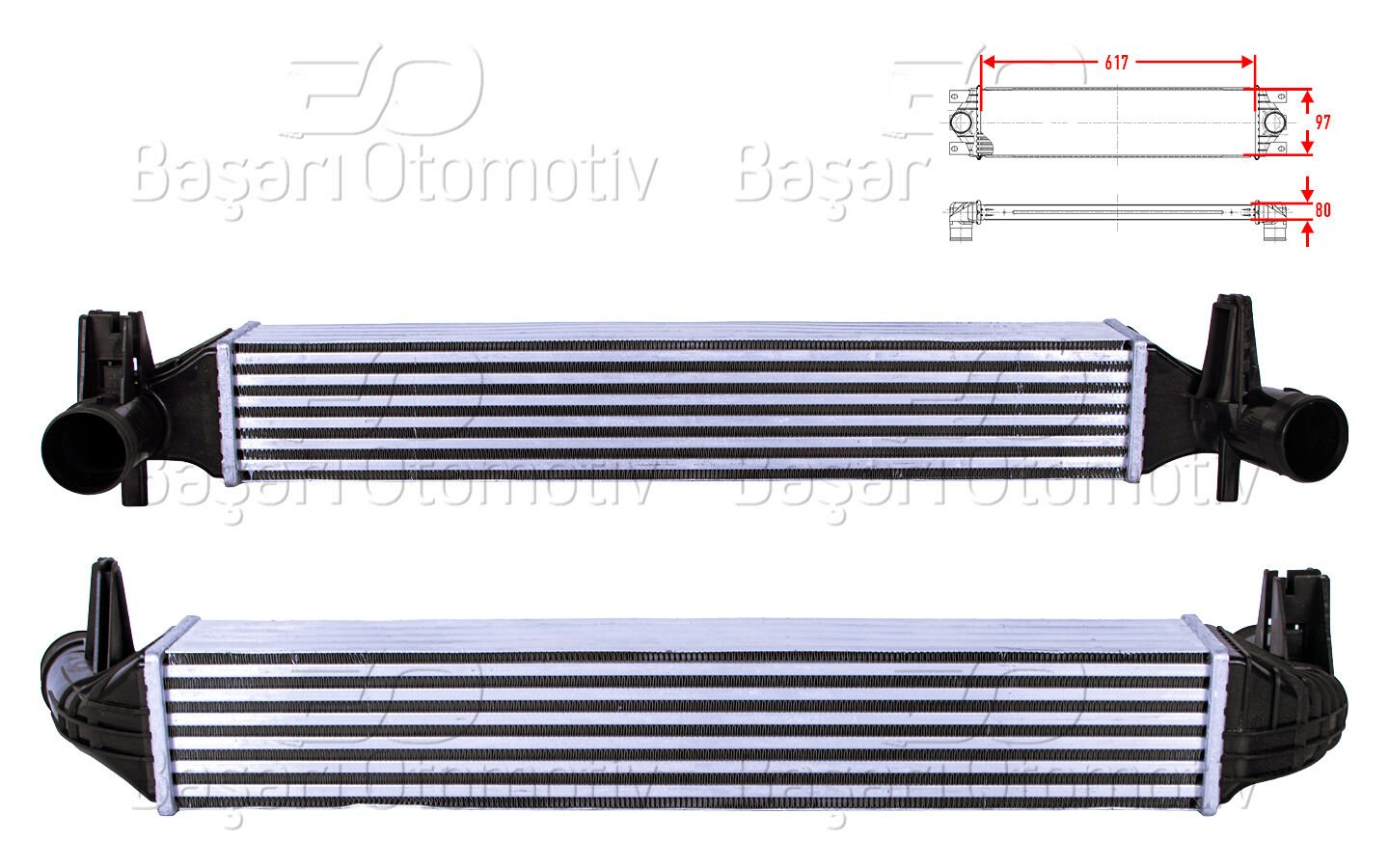 TURBO RADYATORU (INTERCOOLER) 617X97X80 | VW POLO (6R,6C) 1.4 TSI 09> | WISCO