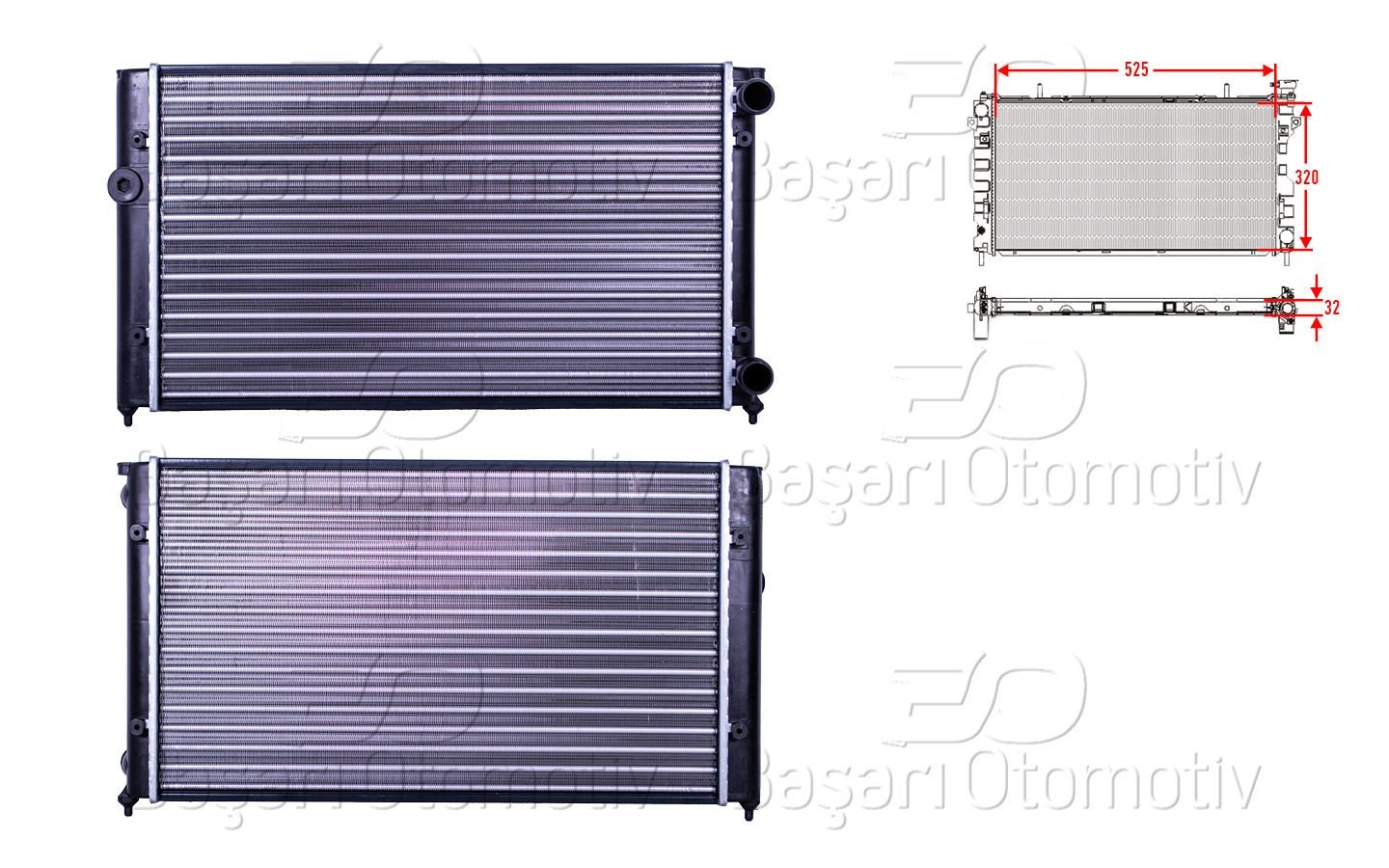SU RADYATORU MEKANIK MT 525X320 MM | VW GOLF3 VENTO ECO 1.8 91-97 | AUTOLUX