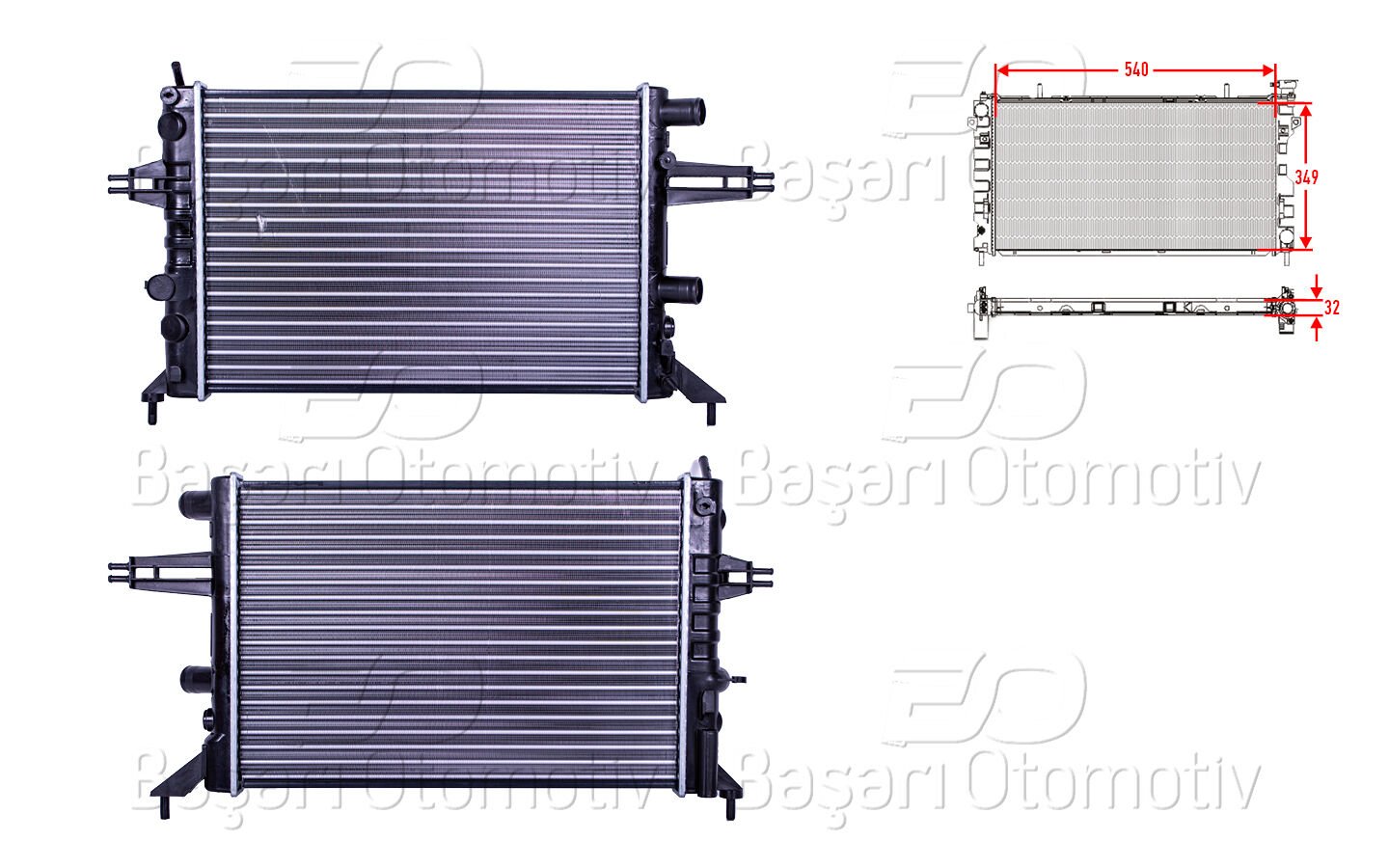 SU RADYATORU MEKANIK MT 540X349X32 | OPEL ASTRA G 1.2 16V 1.4 97> | AUTOLUX