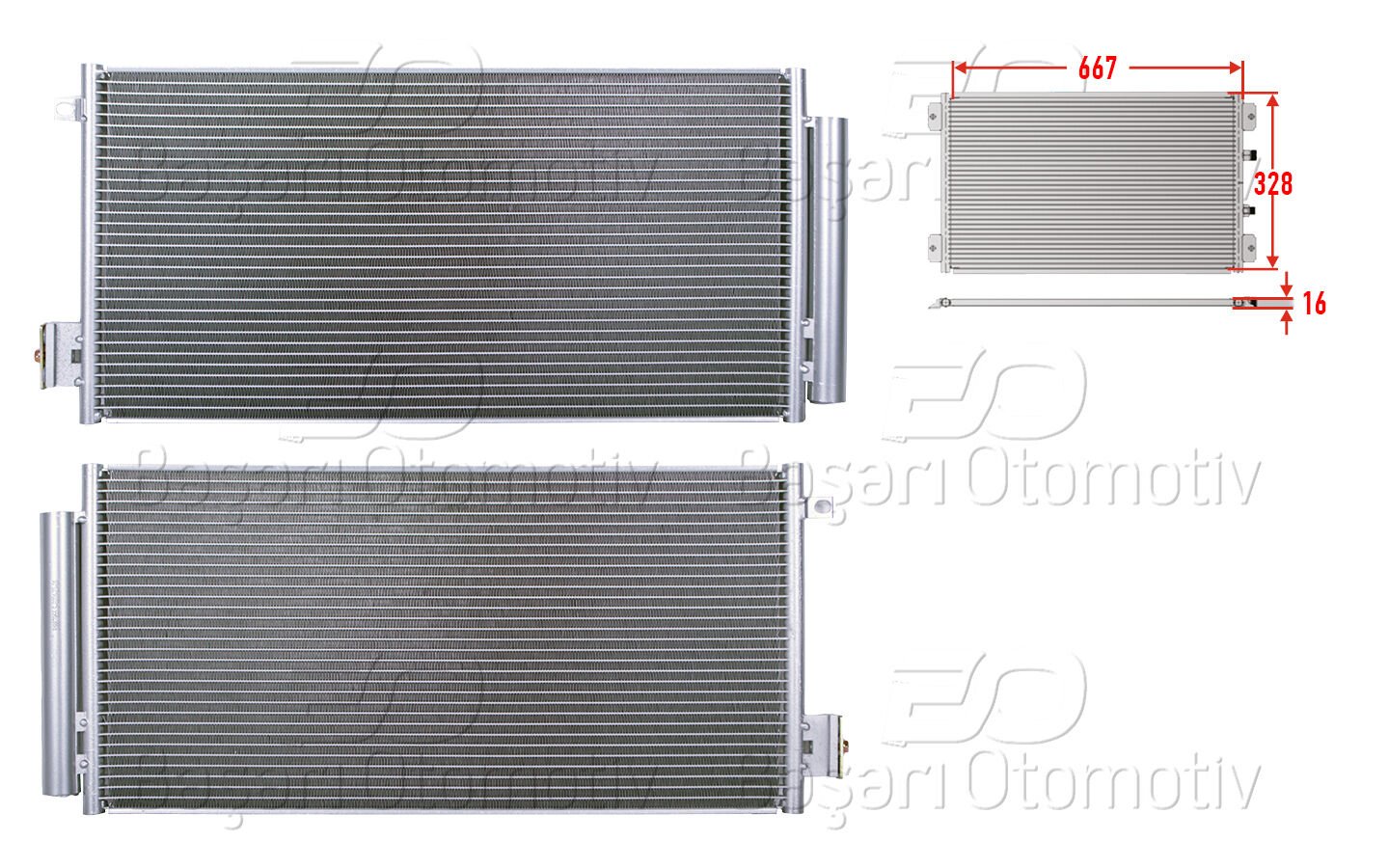 KLIMA RADYATORU 667X328X16 | FIAT EGEA 1.3 MULTIJET. 1.6 MULTIJET. 1.4I. 1.6I 15>. 500L 0.9. 1.3 MULTIJET. 1.6 MULTIJET13> | WISCO