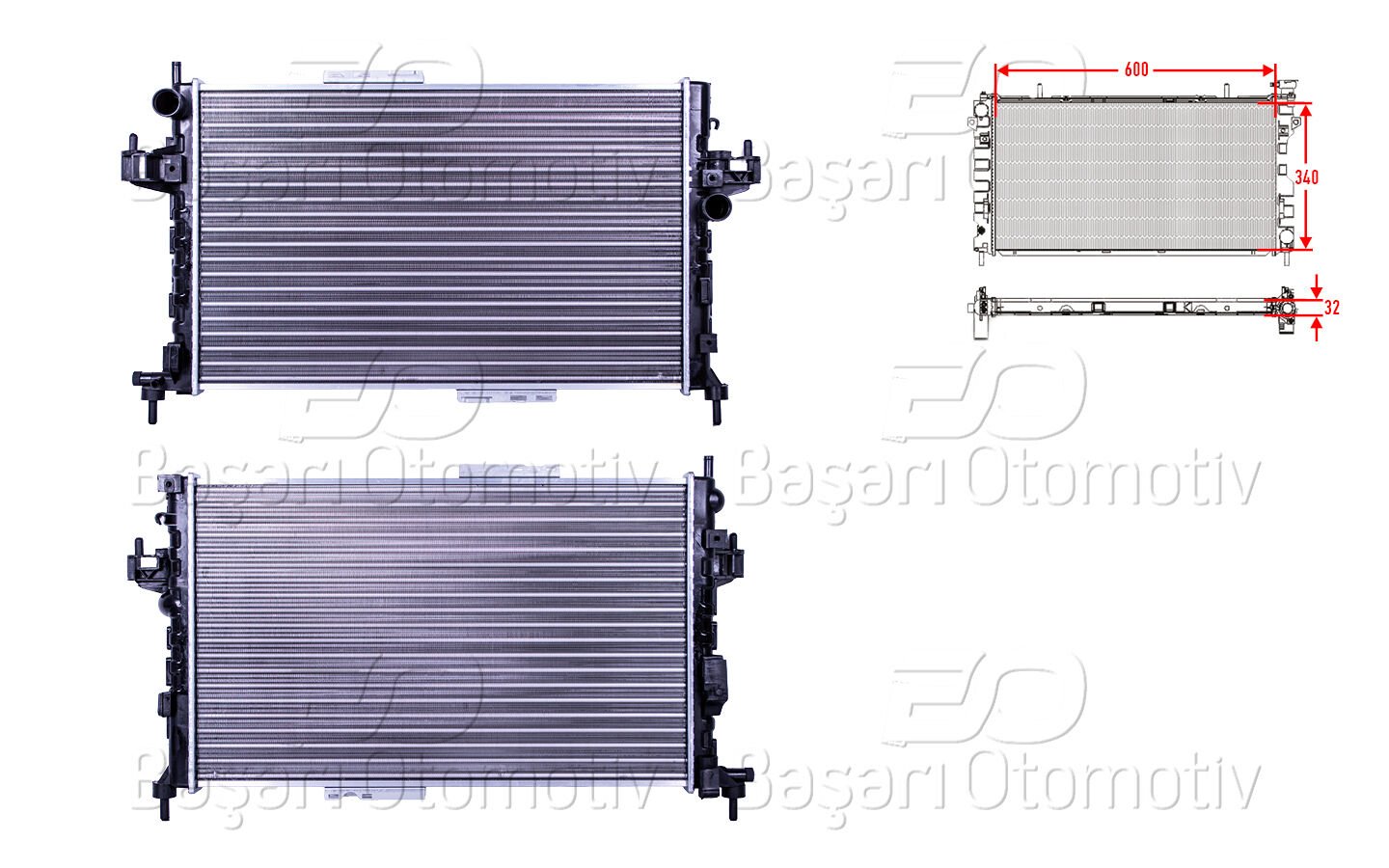 SU RADYATORU MEKANIK MT 600X340X32 | OPEL CORSA C 1.3 1.7CDTI 00> | AUTOLUX