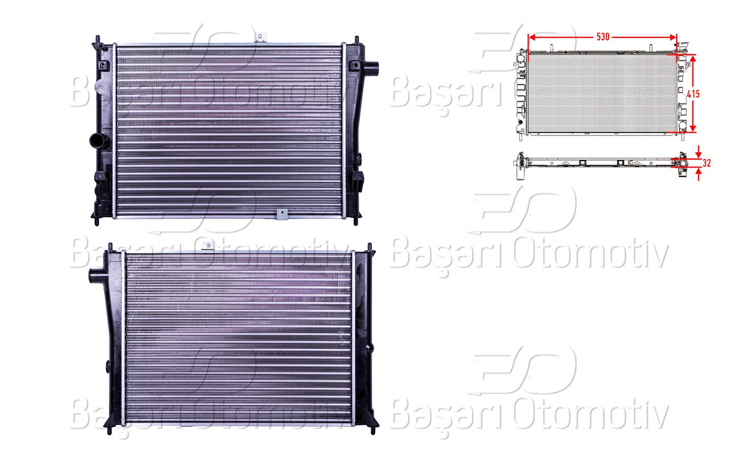 SU RADYATORU MEKANIK MT 530X415X32 | OPEL ASCONA C KADETT D 1.6 1.8 530X415 1981 > | AUTOLUX