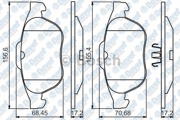 FREN BALATASI ON E.NO:0986TB3078 WVA 23247  RENAULT  LAGUNA II SEDAN 2.0I 16V 2.2DCI B74 K74 03/01->