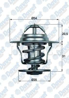 TERMOSTAT 87C A3-A4-A6-BORA-CADDY II-GOLF-JETTA II FORD ESCORT IV TAUNUS FIESTA II 1.6D-TDI 1.9TDI 2.0 16V
