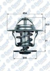 TERMOSTAT 87C A3-A4-A6-BORA-CADDY II-GOLF-JETTA II FORD ESCORT IV TAUNUS FIESTA II 1.6D-TDI 1.9TDI 2.0 16V