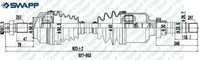 ON AKS SAG P307-C4 DV4TD 1.4 1.6 HDI-C4-C4 PICASSO-PARTNER TEPE-BERLINGO III DV6 1.6HDI   DIS FREZE:25 IC FREZE:24 CONTA CAPI:58.5 BOY:923 mm