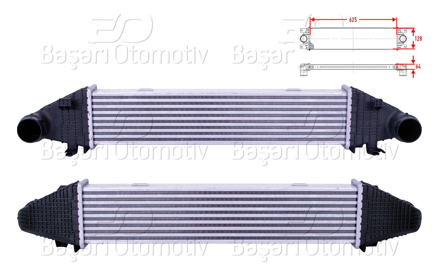 TURBO RADYATORU (INTERCOOLER) 625X128X64 | MERCEDES-BENZ BENZ W204 C180 CDI C200 CDI C250 CGI W212 E200 CDI E200 CGI E250 CGI A207 E200 CGI E250 CGI C207 E200 CGI E250 CGI 09 > | WISCO