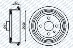 ARKA KAMPANA VECTRA A 89>95 ASTRA F 91>98 1.4-1.6-1.8-2.0 LACETTI 05>13 [242X200X53X100 4DL]