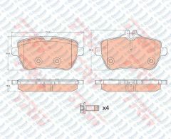 ARKA FREN BALATASI MERCEDES 222 V222 X222 S350 BLUETEC-S350 BLUETEC 4-MATIC 13> SL R231 350 12>