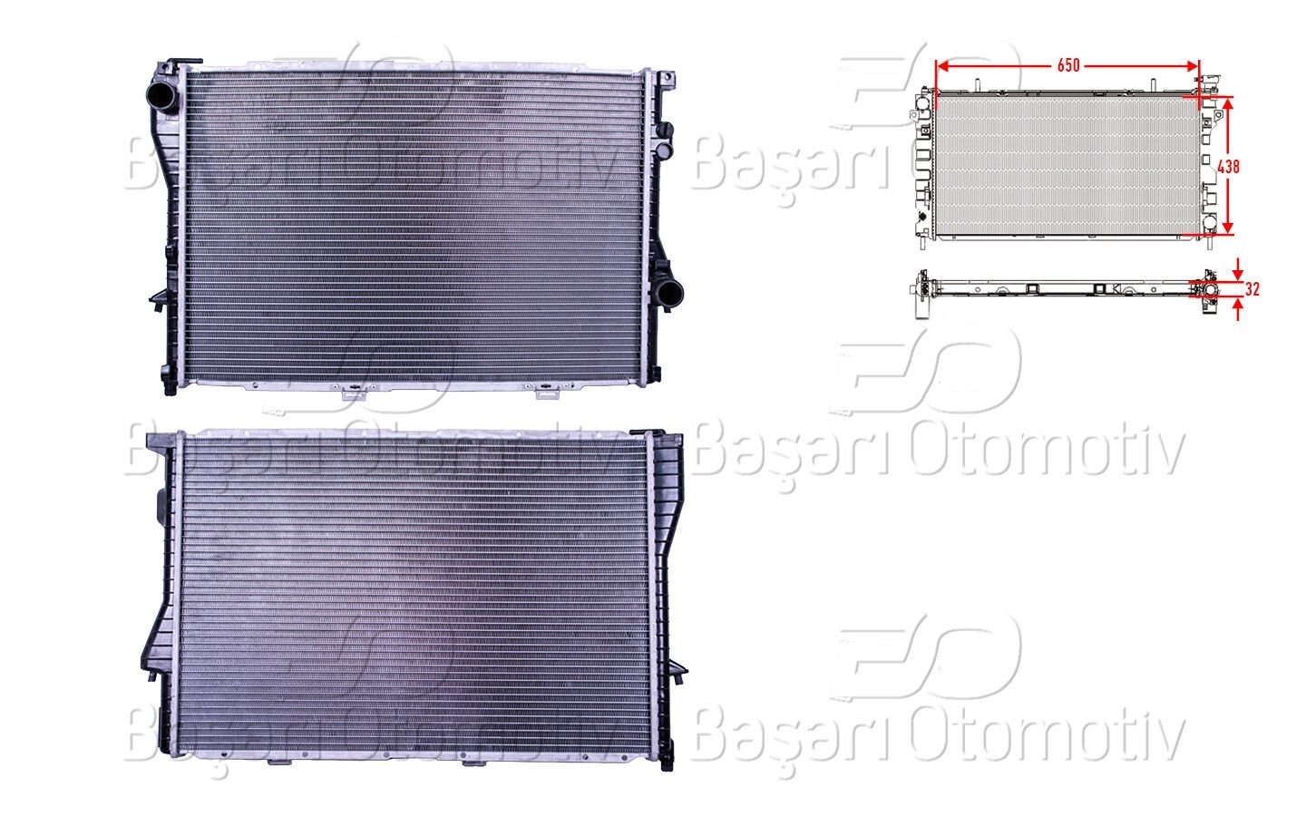 SU RADYATORU BRAZING MT-AT 650X438X32 | BMW 5 SERISI E39 M52. M62 5.20I. 5.23I. 5.28I. 5.35I. 5.40I 95- 03. 7 SERISI E38 M60. M73 7.28I. 7.30I. 7.35I. 7.40I. 7.50I 93-01 | WISCO