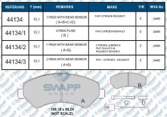 FREN BALATASI ON TEK FISLI DUCATO III - BOXER III - JUMPER III 2.2HDI-2.2HDI-3.0HDI 16Q - 20Q 06-> KARSAN JEST WVA 24466