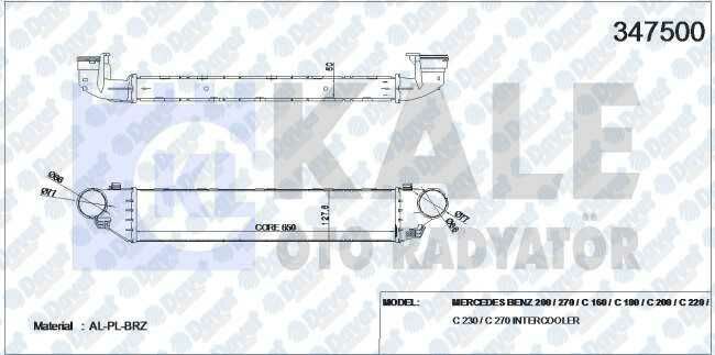 TURBO RADYATORU INTERCOOLER MB 200-270-C 160-C 180-C 200-C 220-C 230-C 270 650X127X50 AL/PL/BRZ   ####