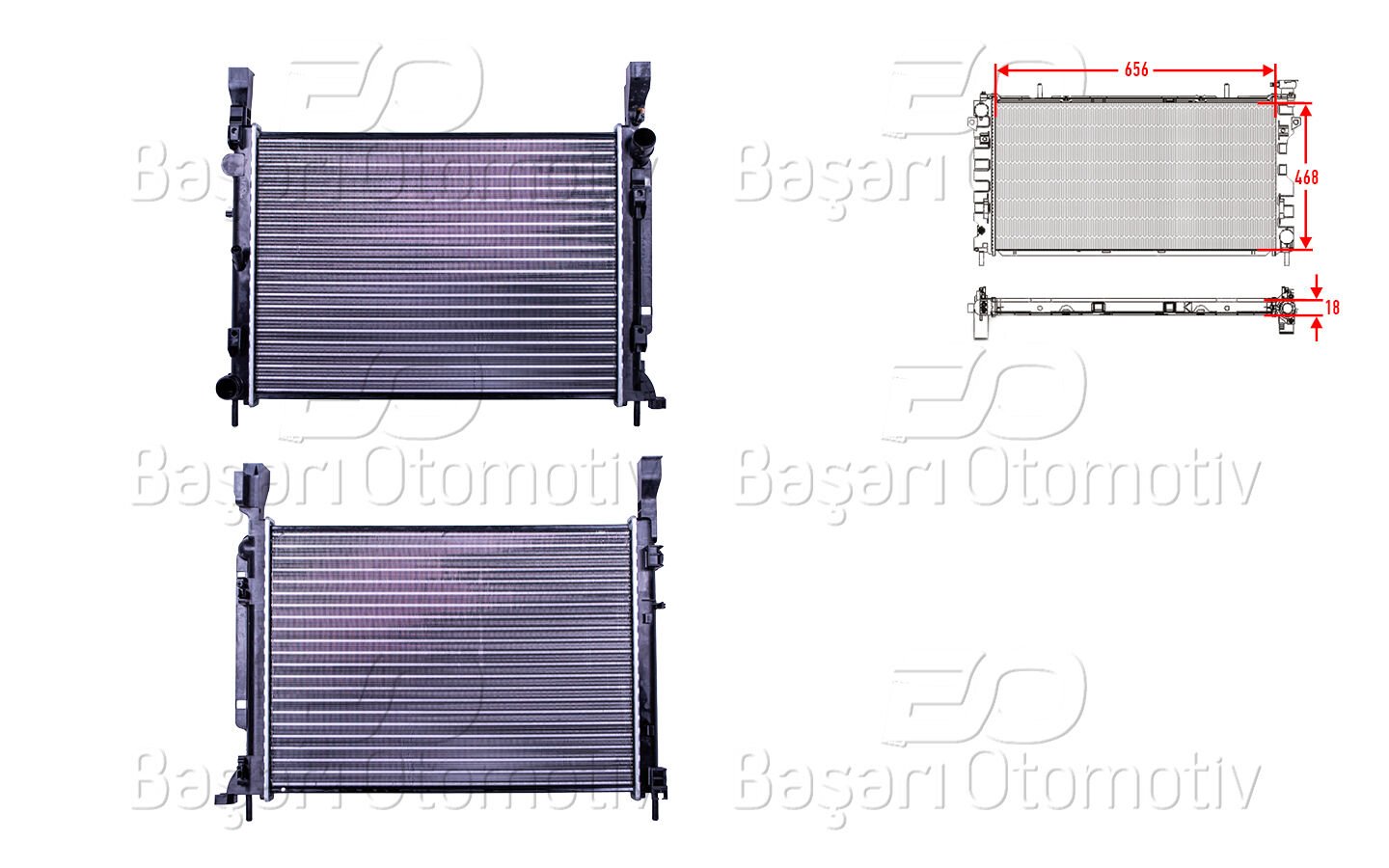 SU RADYATORU MEKANIK MT 656X468X18 | RENAULT KANGOO 1.5DCI 08 > 8200418329 | ECOPARTS