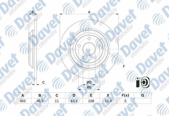 ARKA FREN DISKI FORD FOCUS KUGA 07-15=>