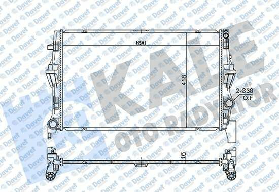 SU RADYATORU MERCEDES BENZ VITO W447 111CDI 14=> AC MT [BRAZING] [690X418X16]