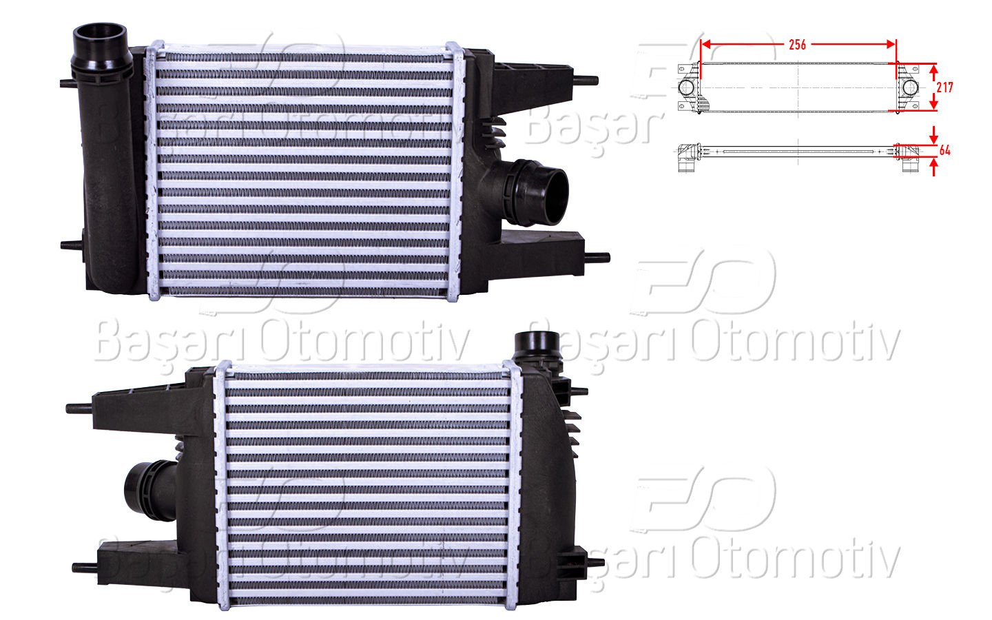 TURBO RADYATORU (INTERCOOLER) 256X217X64 | NISSAN JUKE (F15) 1.2 DIG-T 14-19 PULSAR HB  (C13) 14> | WISCO