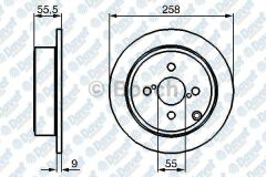 FREN DISKI ARKA 258mm TOYOTA COROLLA E12 1.4 1.6 1.8 02->