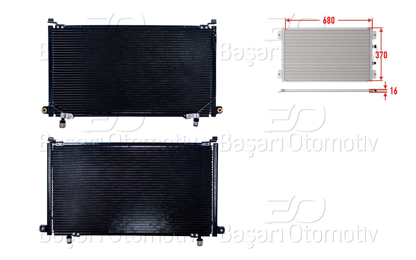 KLIMA RADYATORU 680X370X16 | FORD MAVERICK (UDS, UNS) 2.4 i 96-98 NISSAN TERRANO 2 (R20)  2.4 4WD 96-07 | WISCO