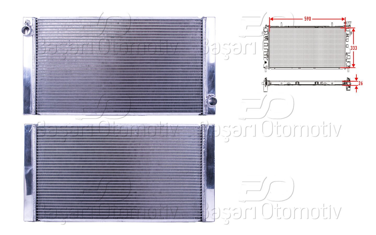 SU RADYATORU BRAZING MT 590X333X26 | MINI COOPER R56 05-13. R55 CLUBMAN 06-14. R57 CABRIO 07-15 R58 COUPE. R59 ROADSTER 10-15 R60 COUNTRYMAN 10-16 1.6TDI. 1.6TURBO 07> | WISCO