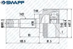 AKS KAFASI DIS PRIMERA 1.6 96>00 ABSLI 44 DIS DIS FREZE:27 IC FREZE:22 CONTA CAPI:56 BOY:165 mm