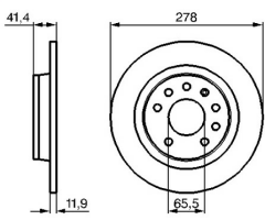 ARKA FREN DISK AYNASI VECTRA C 02- SIGNUM 03- SAAB 9.3 02- 278*12*41*