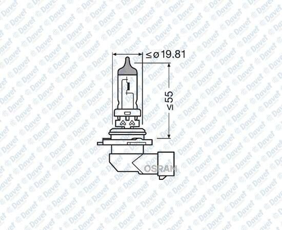AMPUL 12V HB4 51W PLASTIK SOKETLI TEK FLAMANLI HALOJEN   ####