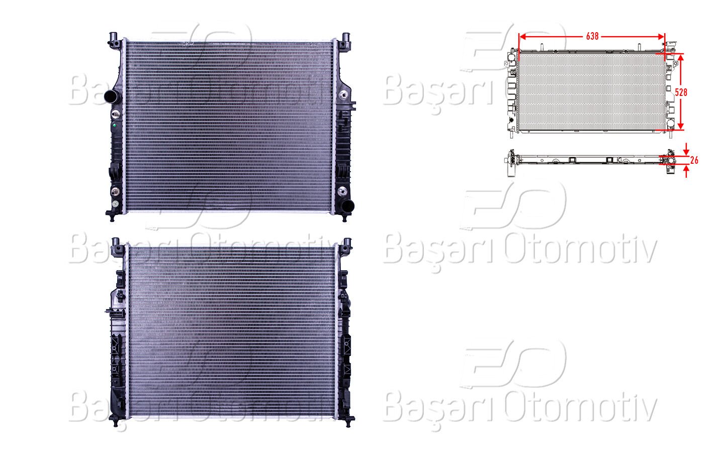 SU RADYATORU BRAZING MT-AT 638X528X26 | MERCEDES-BENZ ML280CDI. ML320CDI 09> | WISCO