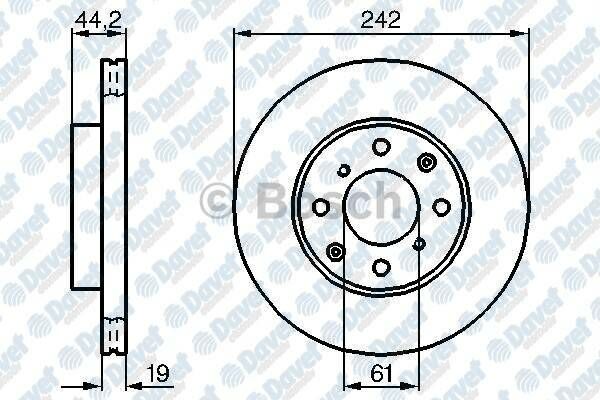 FREN DISKI ON HAVALI 242MM CIVIC II-III 87-91   ####