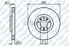 FREN DISKI ON HAVALI 330mm P407 P607 YM 2.2 16V 3.0 SW 04>C5 III C6 3.0 V6 2.2 HDI 05>