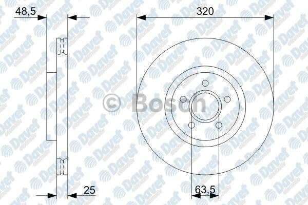 FREN DISKI ON HAVALI 320mm FOCUS II 05 FOCUS III VOLVO S40 II MS 2004->